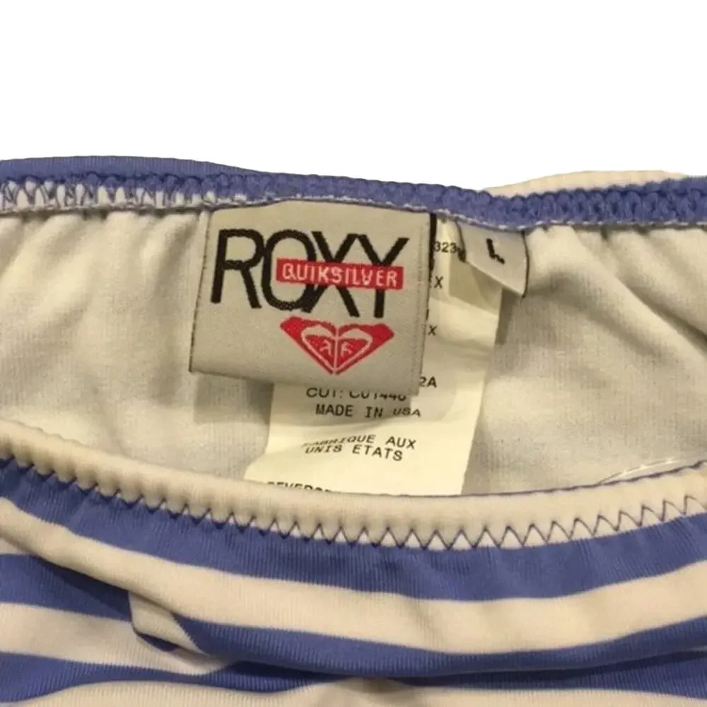 Roxy Quicksilver size L - LARGE Bikini bottom strips blue